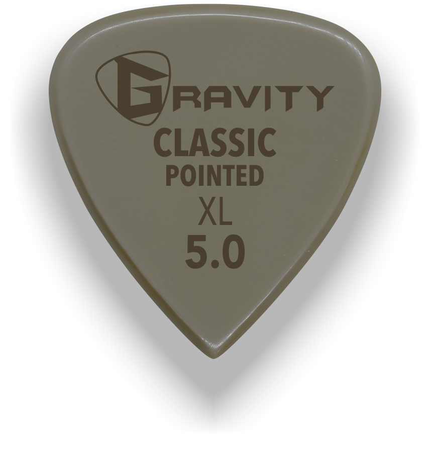 Classic Pointed XL 5.0mm Gold Guitar Pick Handmade Custom Best Acoustic Mandolin Electric Ukulele Bass Plectrum Bright Loud Faster Speed