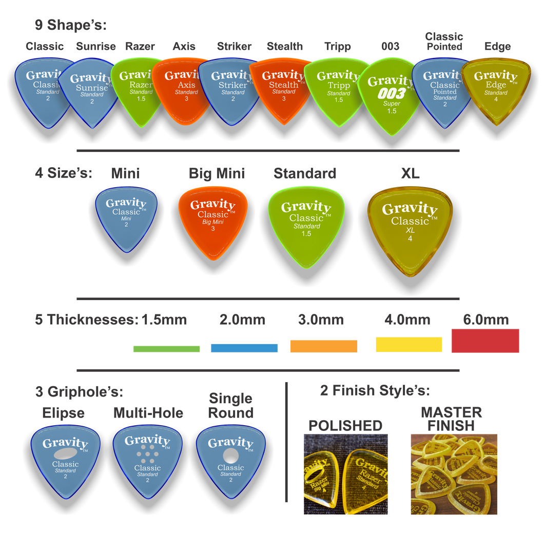 Acrylic Picks Standard Multi