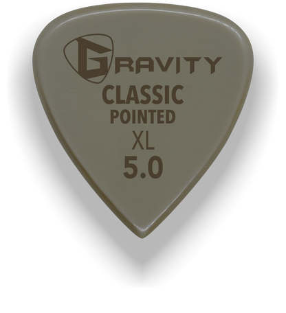 Classic Pointed XL 5.0mm Gold Guitar Pick Handmade Custom Best Acoustic Mandolin Electric Ukulele Bass Plectrum Bright Loud Faster Speed