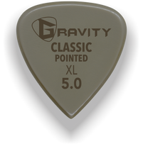 Load image into Gallery viewer, Classic Pointed XL 5.0mm Gold Guitar Pick Handmade Custom Best Acoustic Mandolin Electric Ukulele Bass Plectrum Bright Loud Faster Speed